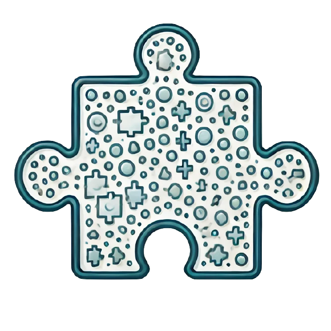 A puzzle piece being composed of other pieces.