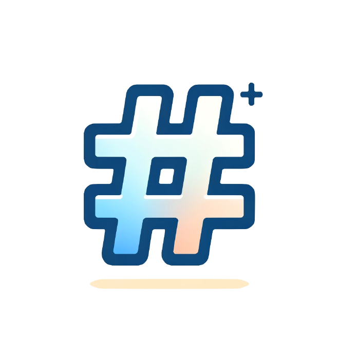 A hashtag being added.