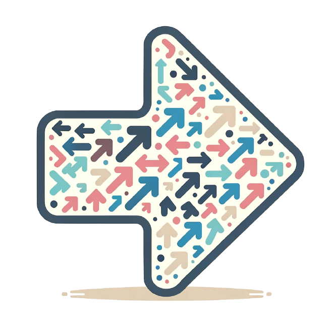 A large arrow made of small arrows.